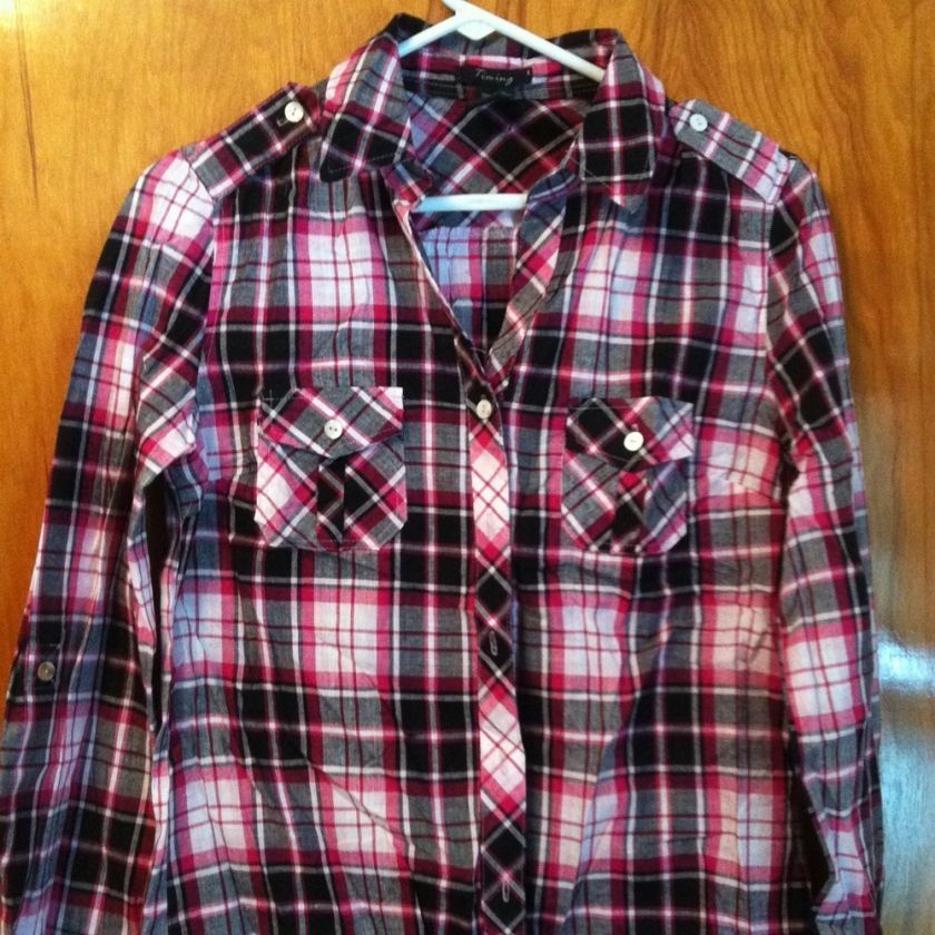 New Rockabilly Plaid Button Down Shirt Pink/Black VLV  