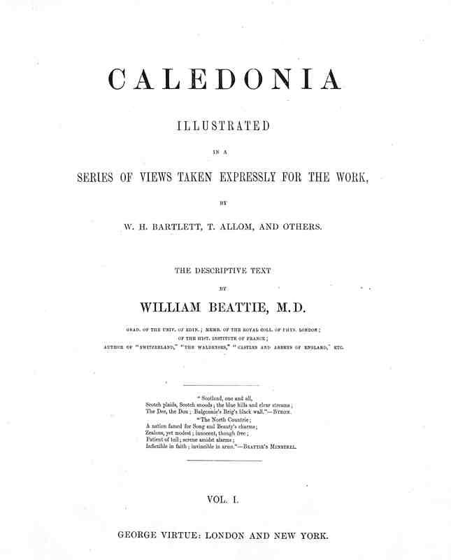 PROVENANCE  CALEDONIA ILLUSTRATED IN A SERIES OF VIEWS TAKEN 