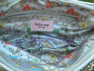 Felix Rey Liquid Silver Shimmering Half Moon Shaped Evening Bag  