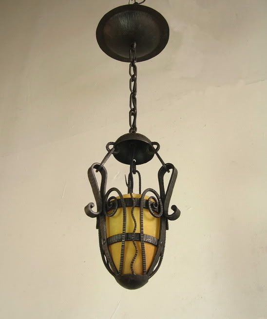 DAUM SIGNED FRENCH ART DECO CHANDELIER muller era  