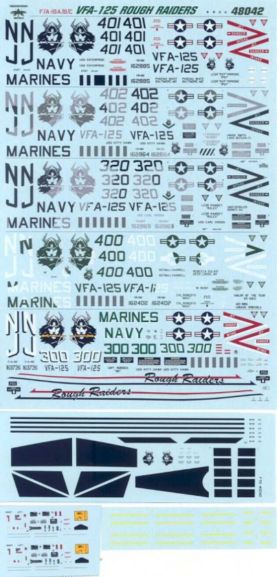 Fightertown Decals 1/48 F/A 18 HORNET VFA 125 ROUGH RAIDERS  