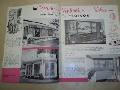 Vtg Truscon Catalog~Aluminum Jalousie Windows  