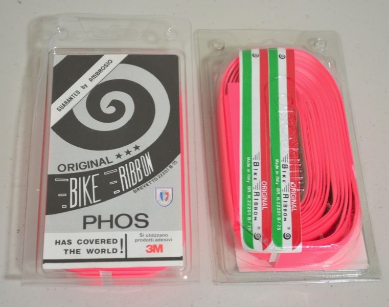 Ambrosio Phos bright pink handlebar tape Made in Italy vintage 