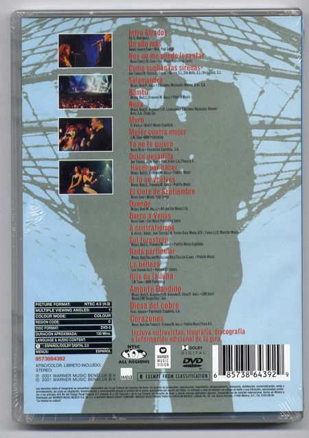 Miguel Bose Ana Torroja Girados En Concierto Mexican Edition DVD 