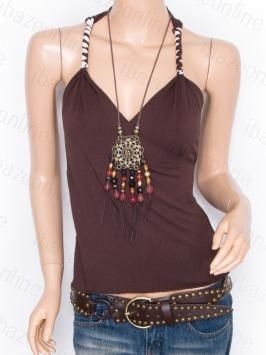 Free Ship Unique Cross Back Necklace Hippie Top S M L  