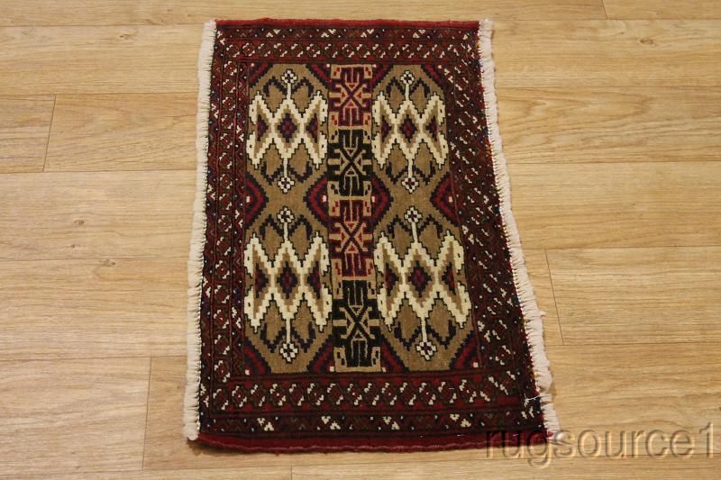 UNBEATABLE DEAL 1X3 TURKOMAN PERSIAN ORIENTAL AREA RUG WOOL CARPET 