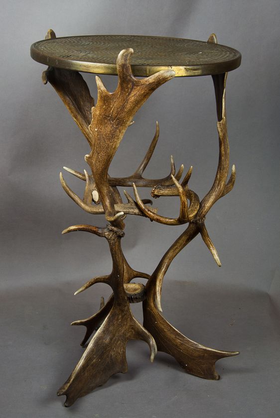 antlerside table made of original horns from the virginia deer and 