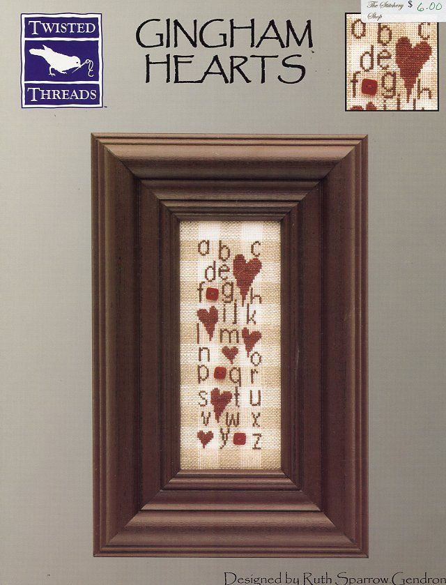 Gingham Hearts Twisted Threads Cross Stitch Patt.  