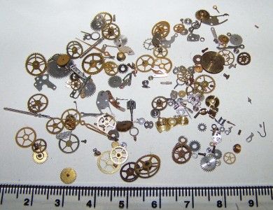 10g Lot GEARS Vintage Antique STEAMPUNK Old Pocket Watch Parts Mix 