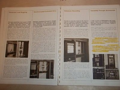 Vtg Instron Catalog~Materials Testing Equipment/Tools  