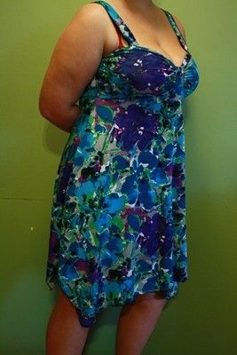 Ladies Plus Size Asymmetrical Printed Summer Dress NWOT  