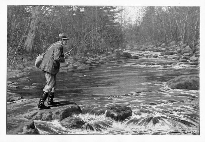 TROUT FISHING REEL, BY A. B. FROST, CASTING FLY FISHING  