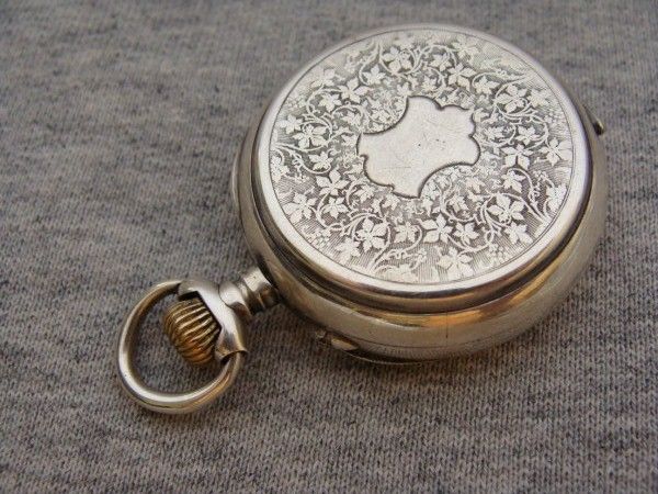 VERY OLD AND RARE SWISS POCKET WATCH PAINTED DIAL  