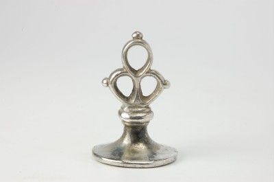 Exquisite late Medieval silver trefoil handled pocket wax seal  