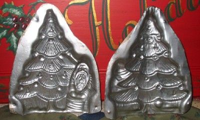 Vintage Style Santa Christmas Tree Chocolate Mold  