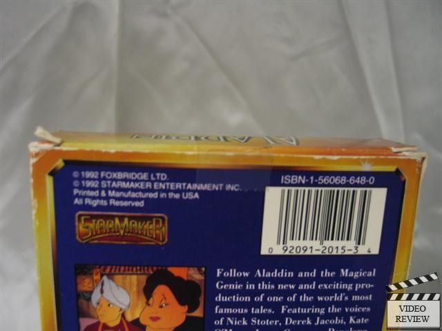 Aladdin VHS Jason Connery, Derek Jacobi; Starmaker  