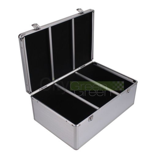 Silver Aluminum 600 Capacity CD DVD R Media Storage Case Holder 