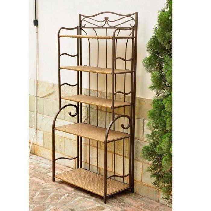 Valencia Steel Frame Wicker Bakers Rack  