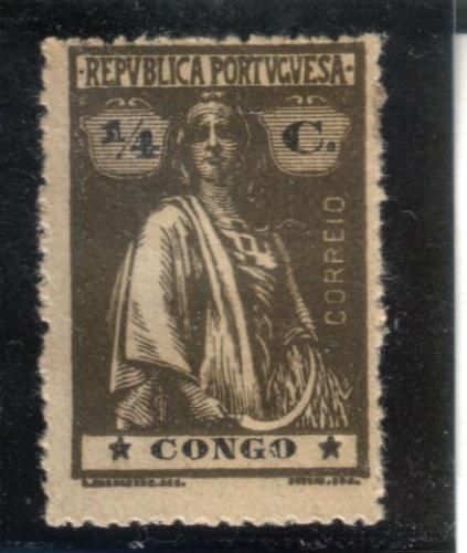 PORTUGUESE CONGO 1/4 c. Ceres Variety type I   I MH  