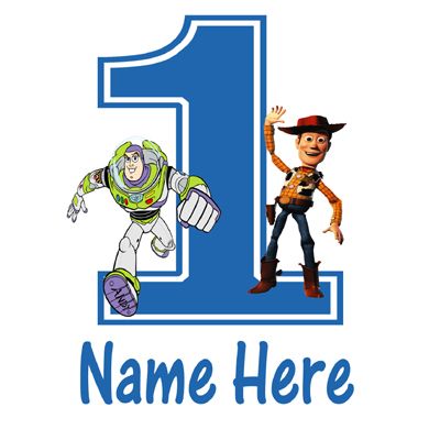 TOY STORY 1ST BIRTHDAY T SHIRT IRON ON TRANSFER 3 SIZES  