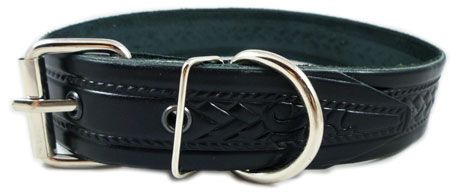 17 23 Tooled Leather Dog Collar Rich Pattern Texture  