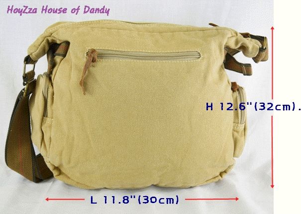 Vintage Style Casual Daily Shoulder Messenger Bag Khaki  