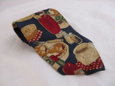 Tabasco Bloody Mary Picnic Green Novelty Silk Tie Necktie Salt Pepper 