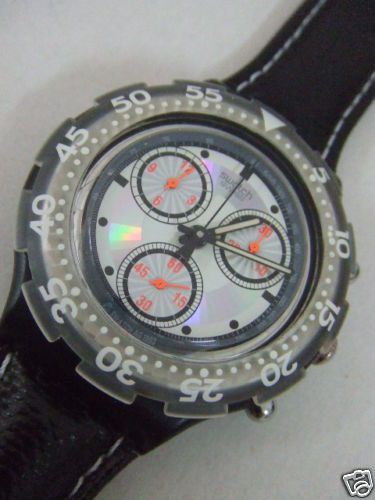 SBB100 Swatch 1993 Aquachrono Black Rudder Big Size Art  