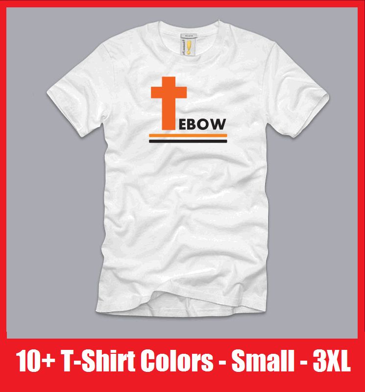 TIM TEBOW CROSS T SHIRT tebowing denver nfl football god broncos fan 