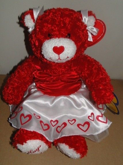 NEW BUILD A BEAR~HUGS & KISSES RED VALENTINE BEAR~NWT  