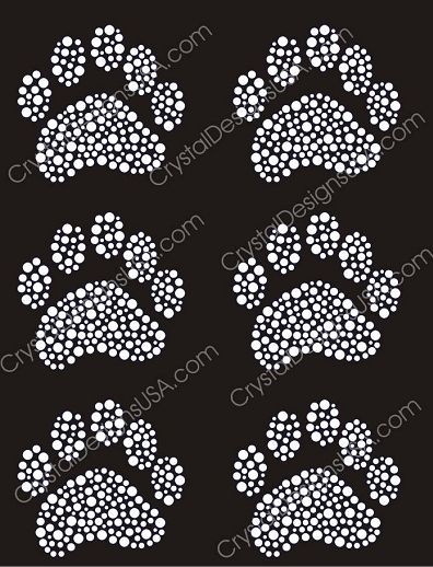 24  PAW PRINT BEAR MULTI NO CLAW Rhinestone Iron On LOT  