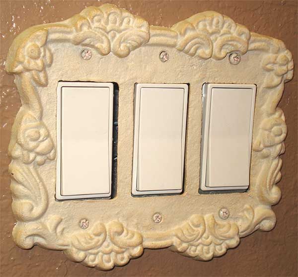 Wall Switch Cover Antique Rust Decora Rocker Triple  