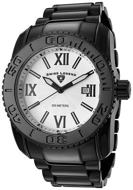 Swiss Legend Mens 10059 BB 22 Commander Black IP Watch  