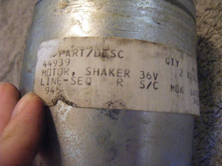 Tennant qty 2 motor Shaker 44939 44930 1/13hp 36v dc  