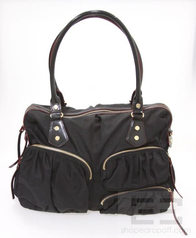 MZ Wallace Black Nylon Detachable Market Purse Kate Diaper Bag 