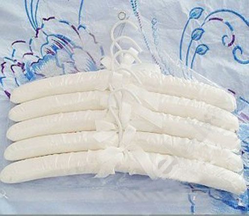 White Satin Padded Coat Clothes Hook Hangers New  