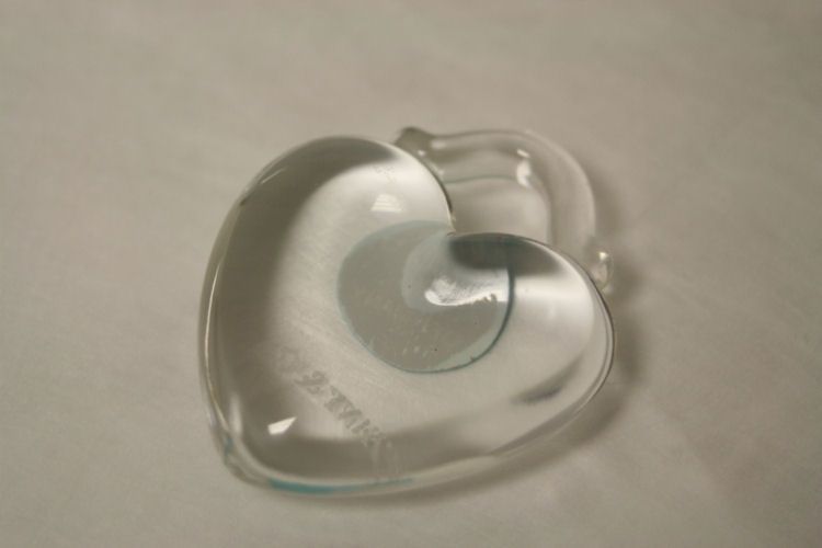 TIFFANY & CO Crystal Heart Ornament w/ Original Pouch & Box Lovely 