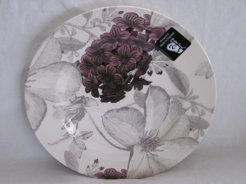 ANDREW TANNER ROYAL STAFFORD LILAC LAVENDER FLORAL SALAD PLATES SET OF 