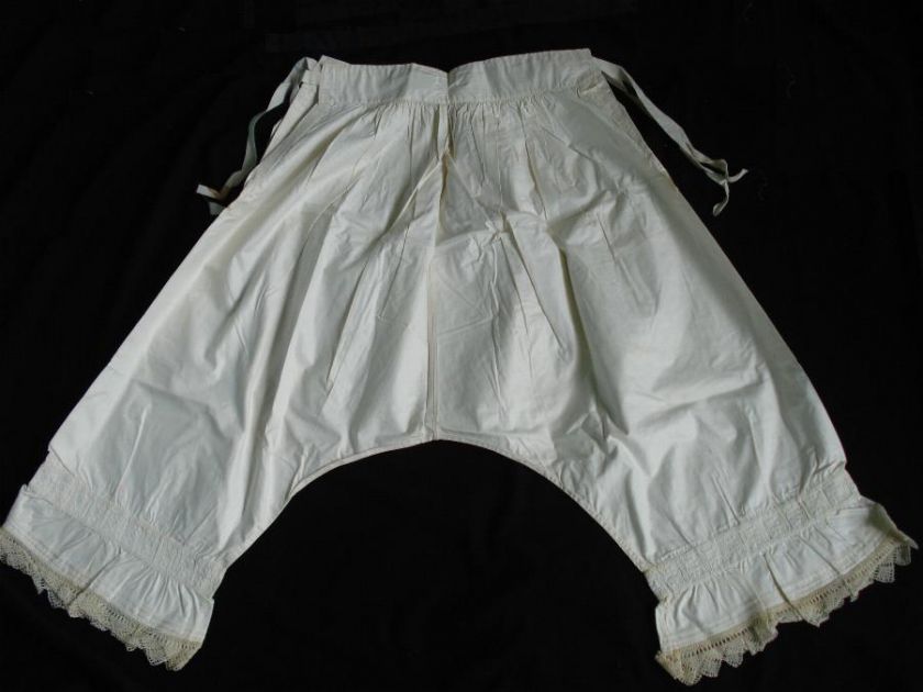 1850’s ORIGINAL 19C. VICTORIAN SPLIT BLOOMERS w/ LACE  