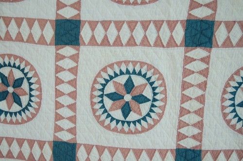 SM SCALE 1870s Rising Sun Antique Quilt DIAMOND BORDERS  