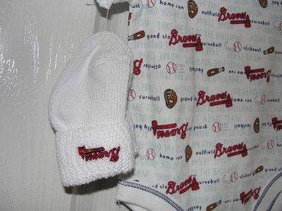 Atlanta Braves Onesie with Socks   3/6 Mo MLB Licensed  