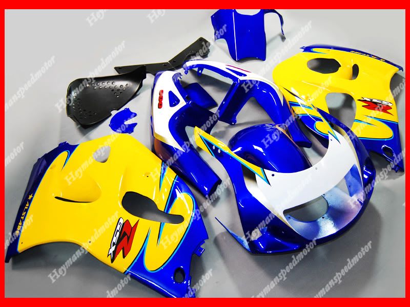 For 96 00 Suzuki SRAD GSXR 600 ABS Aftermarket Fairing Yellow Blue 