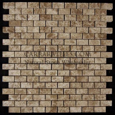 EMPERADOR MARBLE MINI BRICK MOSAIC TILE POLISHED  