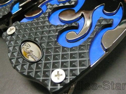 Manual Car Chrome Silver Black BLUE Flames Racing Pedal  