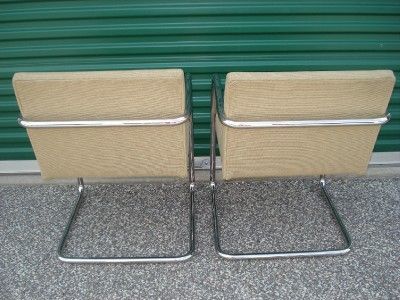 PAIR VINTAGE TUBULAR BRNO CHAIRS MID CENTURY MODERN B  