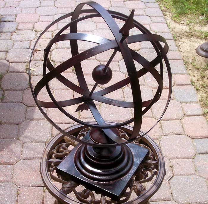 Garden Arrow 14 Diameter Armillary Sphere Sundial Iro  