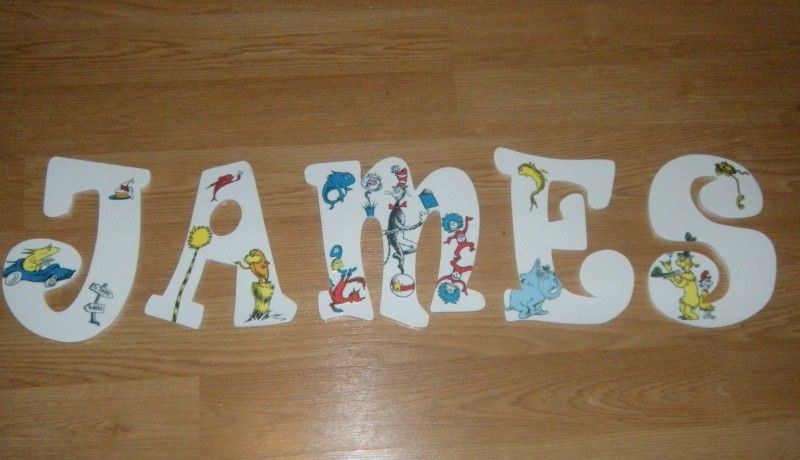 CUSTOM NURSERY WOODEN WALL LETTERS DR. SEUSS  