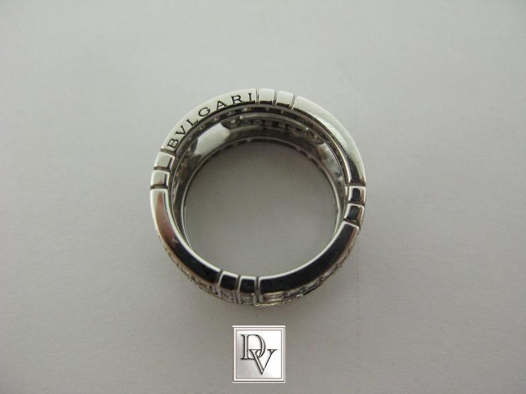 LADIES BVLGARI 18K WHITE GOLD PARENTESI DIAMONDS RING  