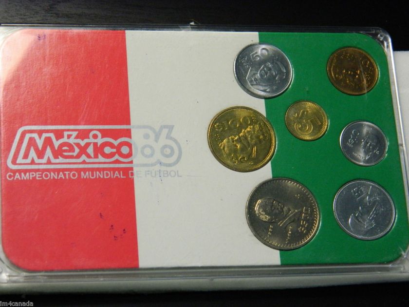 Mexico 86 Campeonato Mundial De Futbol 7 Coin Set 1987 1989  