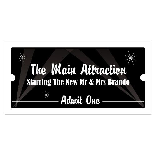 PERSONALIZED / CUSTOMIZED Hollywood Themed WEDDING PARTY DRINK TICKETS 